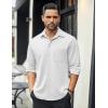 imageCOOFANDY Mens Long Sleeve Casual Button Down Shirt Wrinkle Free Untucked Dress ShirtsWhite