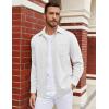 imageCOOFANDY Mens Long Sleeve Casual Button Down Shirt Wrinkle Free Untucked Dress ShirtsWhite