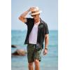 imageCOOFANDY Mens Short Sleeve Casual Button Down Shirts Textured Summer Beach Shirt with PocketBlack