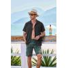 imageCOOFANDY Mens Short Sleeve Casual Button Down Shirts Textured Summer Beach Shirt with PocketDark Grey