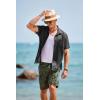 imageCOOFANDY Mens Short Sleeve Casual Button Down Shirts Textured Summer Beach Shirt with PocketDark Grey
