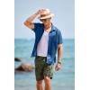imageCOOFANDY Mens Short Sleeve Casual Button Down Shirts Textured Summer Beach Shirt with PocketDenim Blue