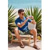 imageCOOFANDY Mens Short Sleeve Casual Button Down Shirts Textured Summer Beach Shirt with PocketDenim Blue