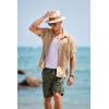 imageCOOFANDY Mens Short Sleeve Casual Button Down Shirts Textured Summer Beach Shirt with PocketKhaki