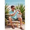 imageCOOFANDY Mens Short Sleeve Casual Button Down Shirts Textured Summer Beach Shirt with PocketLight Blue