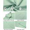 imageCOOFANDY Mens Short Sleeve Casual Button Down Shirts Textured Summer Beach Shirt with PocketLight Green