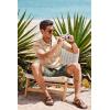 imageCOOFANDY Mens Short Sleeve Casual Button Down Shirts Textured Summer Beach Shirt with PocketLight Khaki
