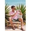 imageCOOFANDY Mens Short Sleeve Casual Button Down Shirts Textured Summer Beach Shirt with PocketLight Pink