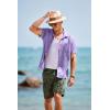 imageCOOFANDY Mens Short Sleeve Casual Button Down Shirts Textured Summer Beach Shirt with PocketLight Purple
