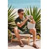 imageCOOFANDY Mens Short Sleeve Casual Button Down Shirts Textured Summer Beach Shirt with PocketOlive Green