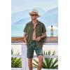 imageCOOFANDY Mens Short Sleeve Casual Button Down Shirts Textured Summer Beach Shirt with PocketOlive Green