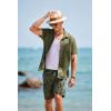 imageCOOFANDY Mens Short Sleeve Casual Button Down Shirts Textured Summer Beach Shirt with PocketOlive Green