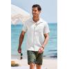 imageCOOFANDY Mens Short Sleeve Casual Button Down Shirts Textured Summer Beach Shirt with PocketWhite