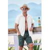 imageCOOFANDY Mens Short Sleeve Casual Button Down Shirts Textured Summer Beach Shirt with PocketWhite