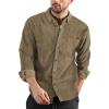 imageCOOFANDY Mens Corduroy Shirt Casual Long Sleeve Button Down Lightweight Jacket Fall Textured ShacketBrown