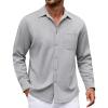 imageCOOFANDY Mens Long Sleeve Casual Button Down Shirt Wrinkle Free Untucked Dress ShirtsGrey