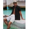 imageCOOFANDY Mens Button Down Short Sleeve Shirts Casual Textured Shirt with Pocket Summer Beach Wedding ShirtsBlack