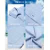 imageCOOFANDY Mens Button Down Short Sleeve Shirts Casual Textured Shirt with Pocket Summer Beach Wedding ShirtsClean Blue