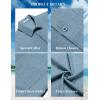 imageCOOFANDY Mens Button Down Short Sleeve Shirts Casual Textured Shirt with Pocket Summer Beach Wedding ShirtsDark Blue
