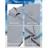 imageCOOFANDY Mens Button Down Short Sleeve Shirts Casual Textured Shirt with Pocket Summer Beach Wedding ShirtsLight Grey
