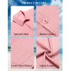 imageCOOFANDY Mens Button Down Short Sleeve Shirts Casual Textured Shirt with Pocket Summer Beach Wedding ShirtsPink