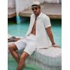 imageCOOFANDY Mens Button Down Short Sleeve Shirts Casual Textured Shirt with Pocket Summer Beach Wedding ShirtsWhite