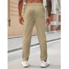 imageCOOFANDY Mens Casual Pants Elastic Waist Drawstring Chino Pants Cotton Twill Trousers with PocketsA Pale Khaki