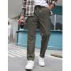 imageCOOFANDY Mens Casual Pants Elastic Waist Drawstring Chino Pants Cotton Twill Trousers with PocketsArmy Green