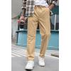 imageCOOFANDY Mens Casual Pants Elastic Waist Drawstring Chino Pants Cotton Twill Trousers with PocketsBeige