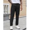 imageCOOFANDY Mens Casual Pants Elastic Waist Drawstring Chino Pants Cotton Twill Trousers with PocketsBlack
