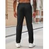 imageCOOFANDY Mens Casual Pants Elastic Waist Drawstring Chino Pants Cotton Twill Trousers with PocketsBlack