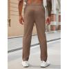 imageCOOFANDY Mens Casual Pants Elastic Waist Drawstring Chino Pants Cotton Twill Trousers with PocketsBrown