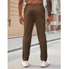 imageCOOFANDY Mens Casual Pants Elastic Waist Drawstring Chino Pants Cotton Twill Trousers with PocketsCoffee