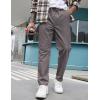 imageCOOFANDY Mens Casual Pants Elastic Waist Drawstring Chino Pants Cotton Twill Trousers with PocketsDark Grey