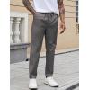 imageCOOFANDY Mens Casual Pants Elastic Waist Drawstring Chino Pants Cotton Twill Trousers with PocketsGranite Gray