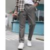 imageCOOFANDY Mens Casual Pants Elastic Waist Drawstring Chino Pants Cotton Twill Trousers with PocketsGranite Gray