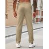 imageCOOFANDY Mens Casual Pants Elastic Waist Drawstring Chino Pants Cotton Twill Trousers with PocketsKhaki