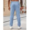 imageCOOFANDY Mens Casual Pants Elastic Waist Drawstring Chino Pants Cotton Twill Trousers with PocketsLight Blue