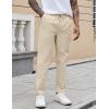 imageCOOFANDY Mens Casual Pants Elastic Waist Drawstring Chino Pants Cotton Twill Trousers with PocketsLight Khaki
