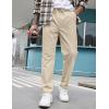 imageCOOFANDY Mens Casual Pants Elastic Waist Drawstring Chino Pants Cotton Twill Trousers with PocketsLight Khaki