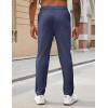 imageCOOFANDY Mens Casual Pants Elastic Waist Drawstring Chino Pants Cotton Twill Trousers with PocketsNavy Blue