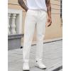 imageCOOFANDY Mens Casual Pants Elastic Waist Drawstring Chino Pants Cotton Twill Trousers with PocketsWhite