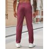 imageCOOFANDY Mens Casual Pants Elastic Waist Drawstring Chino Pants Cotton Twill Trousers with PocketsWine Red