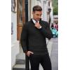 imageCOOFANDY Mens Quarter Zip Sweaters Slim Fit Lightweight Knitted Mock Neck Pullover Casual Polo SweatersAll Black