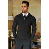 imageCOOFANDY Mens Quarter Zip Sweaters Slim Fit Lightweight Knitted Mock Neck Pullover Casual Polo SweatersAll Black