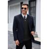 imageCOOFANDY Mens Quarter Zip Sweaters Slim Fit Lightweight Knitted Mock Neck Pullover Casual Polo SweatersAll Black