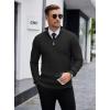 imageCOOFANDY Mens Quarter Zip Sweaters Slim Fit Lightweight Knitted Mock Neck Pullover Casual Polo SweatersAll Black