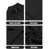 imageCOOFANDY Mens Quarter Zip Sweaters Slim Fit Lightweight Knitted Mock Neck Pullover Casual Polo SweatersAll Black