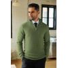 imageCOOFANDY Mens Quarter Zip Sweaters Slim Fit Lightweight Knitted Mock Neck Pullover Casual Polo SweatersArmy Green