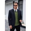 imageCOOFANDY Mens Quarter Zip Sweaters Slim Fit Lightweight Knitted Mock Neck Pullover Casual Polo SweatersArmy Green